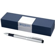 Bolígrafo refinado en metal con estuche personalizado plata Bolígrafo refinado en metal con estuche personalizado plata