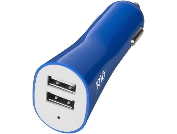 Adaptador doble para coche con usb Azul real detalle 3