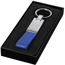 Llavero forma correa en estuche personalizado azul