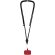 Lanyard regulable Kubi con gancho metálico y cinta de nylon Rojo detalle 13