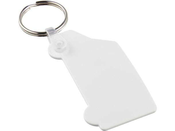 Llavero reciclado Tait con forma de furgoneta en plástico HIPS Blanco detalle 1