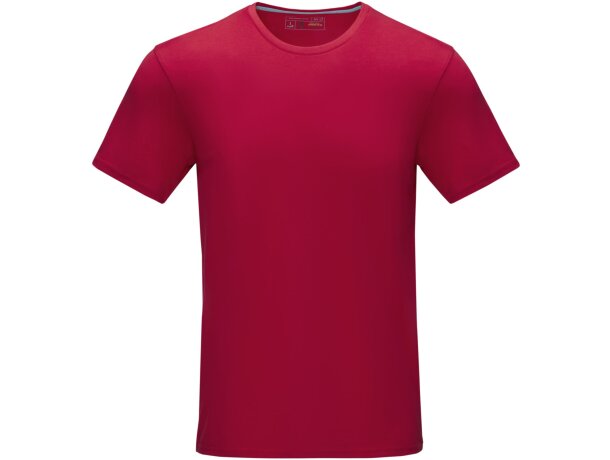 Camiseta orgánica manga corta hombre Azurite Rojo detalle 6
