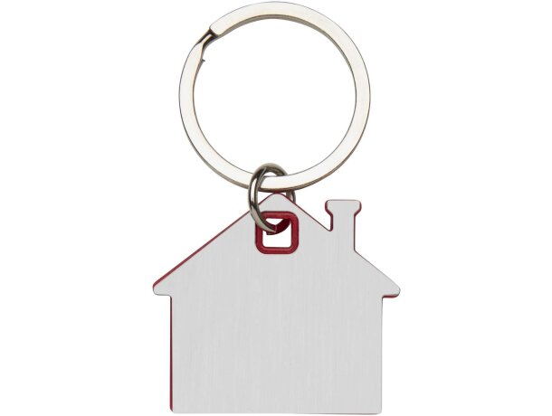 Llavero con forma de casa Nook en acero inoxidable esmerilado Rojo detalle 10