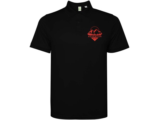 Polo manga corta hombre Tormo Roly poliéster reciclado Negro intenso detalle 1