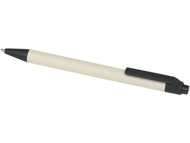 Bolígrafo Dairy Dream con cartón reciclado y plástico PLA Negro intenso detalle 4