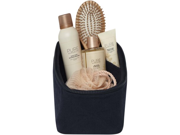 Neceser organizador Aware Pack de algodón reciclado Azul marino detalle 12