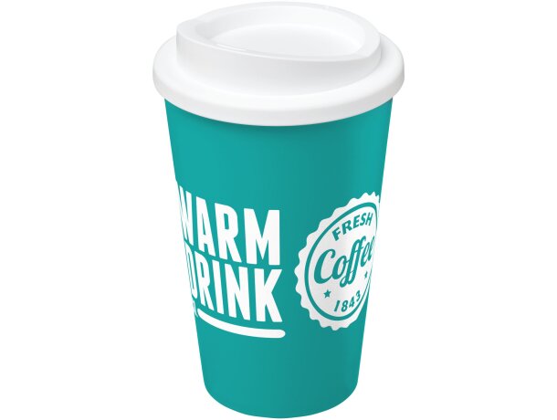 Vaso térmico Americano 350 ml con aislamiento de doble pared Azul aqua/blanco detalle 61