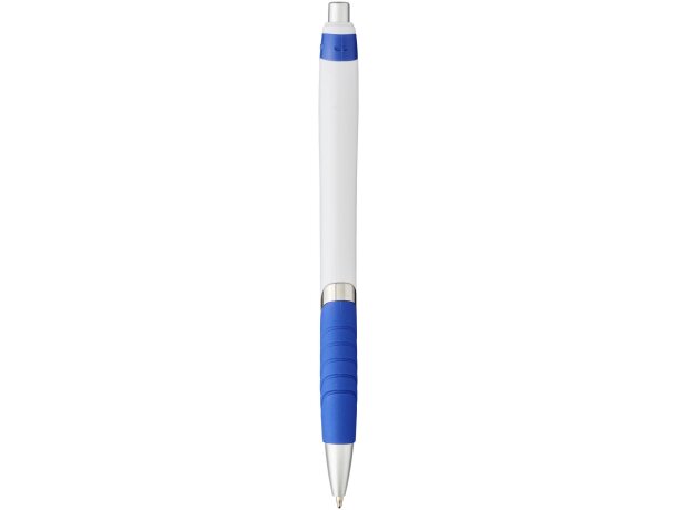 Bolígrafo blanco con empuñadura de goma Turbo grabado