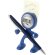 Reloj de sobremesa con despertador marciano azul marino