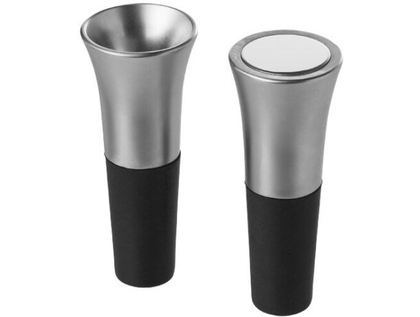 Set de dos piezas de vino de metal personalizado plata Set de dos piezas de vino de metal personalizado plata