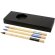 Set de bolígrafos para publicidad en caja negra de madera tinta azul Kerf Negro intenso/natural detalle 1