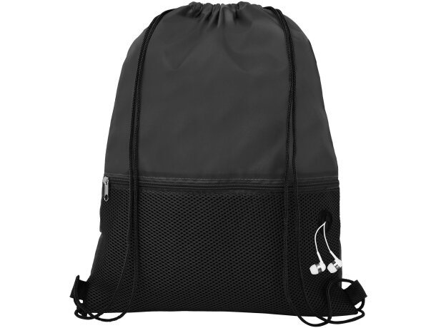Mochila de cuerdas para empresa poliéster Oriole Negro intenso detalle 4
