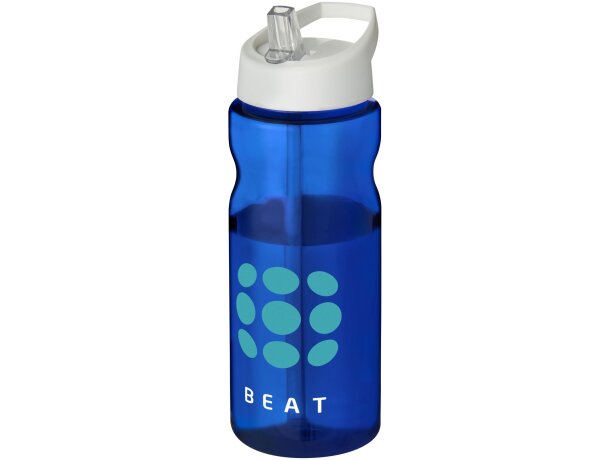 Bidón deportivo de 650 ml con tapa con boquilla H2O Active® Base Tritan™ Azul/blanco detalle 13