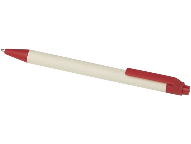Bolígrafo Dairy Dream con cartón reciclado y plástico PLA Rojo detalle 10