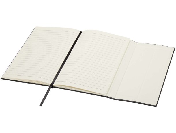 Libreta tapa dura A5 cuero regenerado Alejandra Negro intenso detalle 6