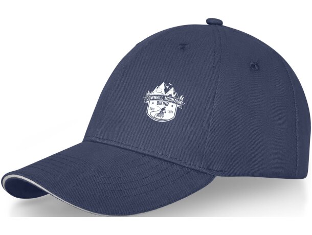 Gorra de 6 paneles Darton personalizadas con detalle de ribete elegante Azul marino detalle 21