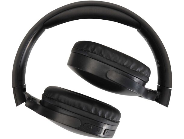 Auriculares Bluetooth Ancha de plástico reciclado plegables Negro intenso detalle 4
