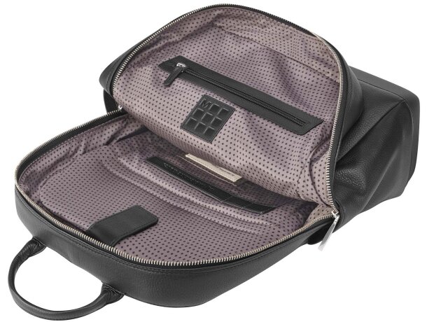 Mochila de piel Moleskine Classic con compartimento portátil Negro intenso detalle 3