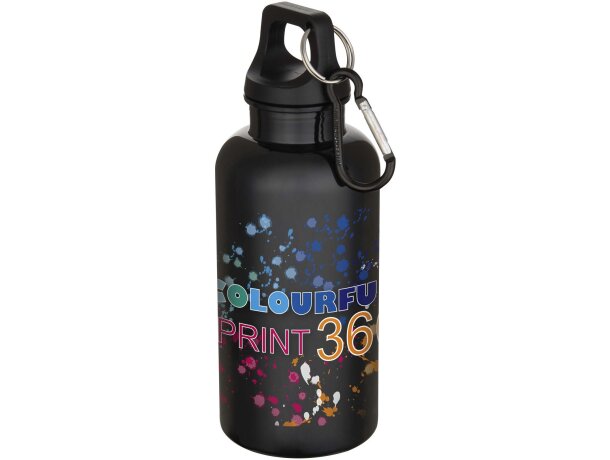 Botella Oregon 400ml de plástico PET reciclado certificado Negro intenso detalle 1