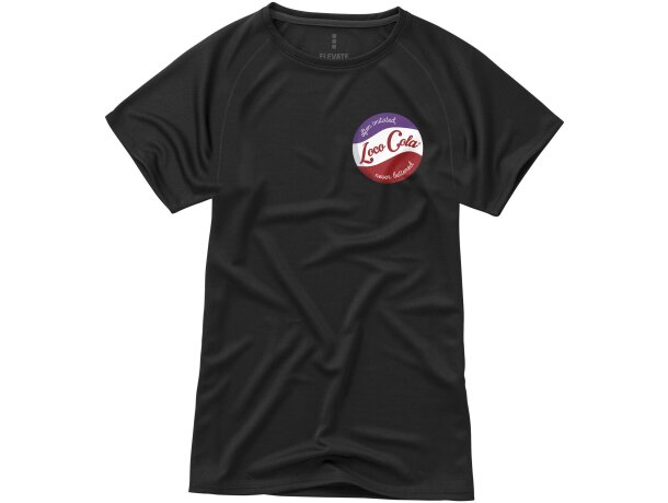 Camiseta manga corta de mujer niagara de Elevate 135 gr Negro intenso detalle 37