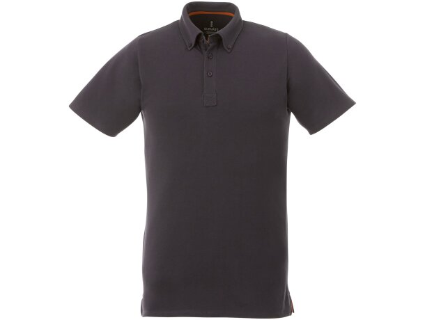 Polo con cuello abotonado para hombre Atkinson Gris tormenta detalle 10