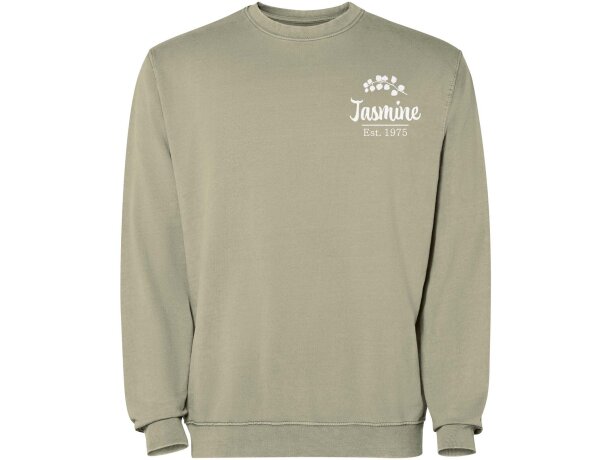 Sudadera cuello redondo unisex Jaya Roly algodón 250 g/m² Caqui detalle 16