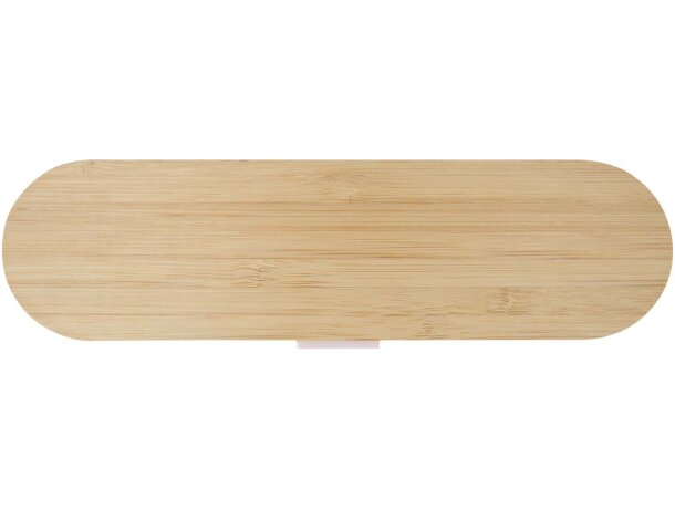 Set cubiertos reutilizables con tapa bambú Runa Rosa claro detalle 18