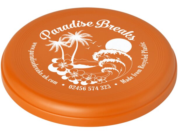 Disco volador reciclado Crest en polipropileno post-consumo Naranja detalle 7