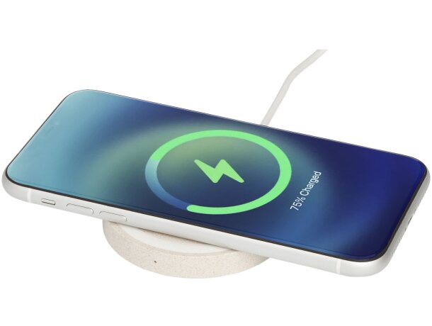 Cargador inalámbrico Naka 5W paja trigo sostenible móviles Beige detalle 8