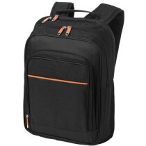 Mochila para portátil de 14 pulgadas en poliester personalizada negro intenso