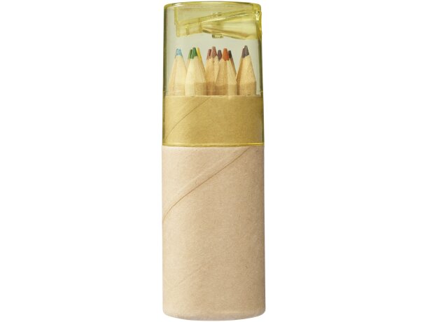 Set de 12 lápices de colores con sacapuntas Hef Amarillo detalle 10