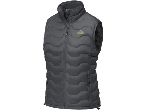 Chaleco aislante reciclado GRS con plumas RDS mujer Epidote Gris tormenta detalle 10