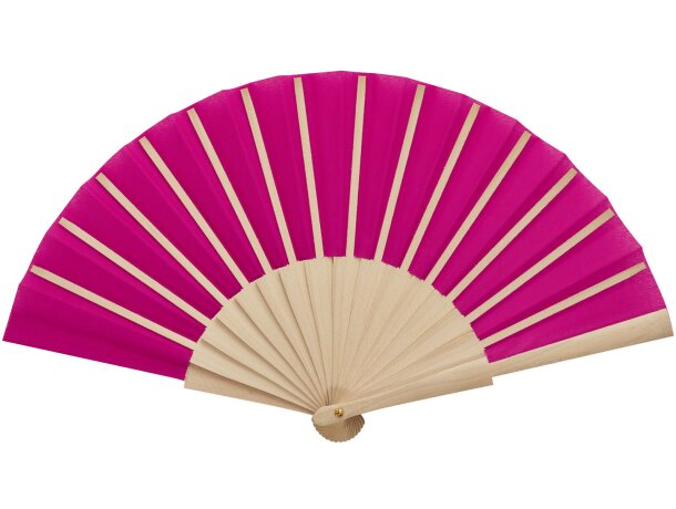 Abanico Manuela de madera y poliéster personalizable Rosa detalle 15