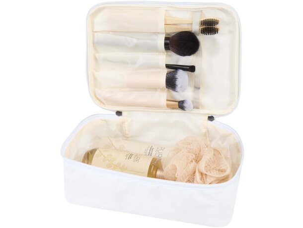 Organizador maquillaje Muse en poliéster reciclado certificado Blanco roto detalle 6
