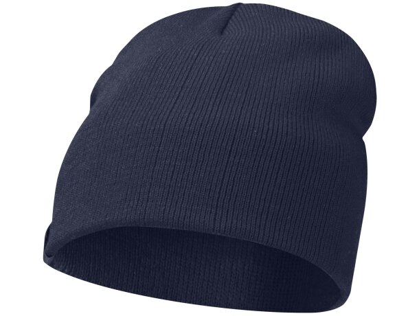 Gorro Izu de acrílico con punto de costilla 1x1 Negro intenso detalle 12