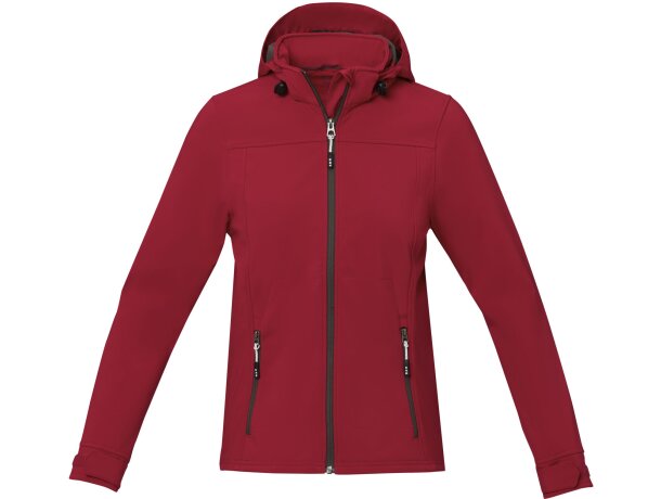 Chaqueta softshell mujer Langley corte entallado impermeable Rojo detalle 3