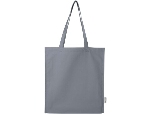 Bolsa tote algodón reciclado GRS con refuerzos Florida 14L Gris detalle 32