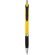Bolígrafo de color liso con empuñadura de goma Turbo Amarillo/negro intenso
