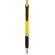 Bolígrafo de color liso con empuñadura de goma Turbo Amarillo/negro intenso