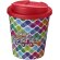 Vasos de plástico antiderrame pp reciclado 250ml Blanco/rojo