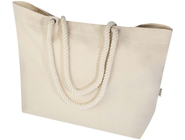 Bolsa tote de playa algodón reciclado certificado GRS Florida Natural/natural detalle 4