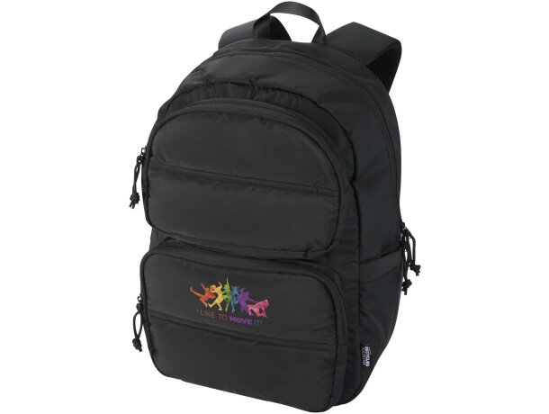 Mochila portátil Puffer 15,6 sostenible 18L Negro intenso detalle 1