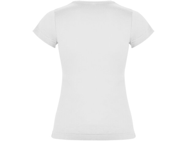 Camiseta mujer manga corta Jamaica Roly 100% algodón entallada Blanco detalle 2