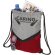Mochilas de cuerdas personalizadas baratas con dos bolsillos poliéster 600D Rojo/gris detalle 5