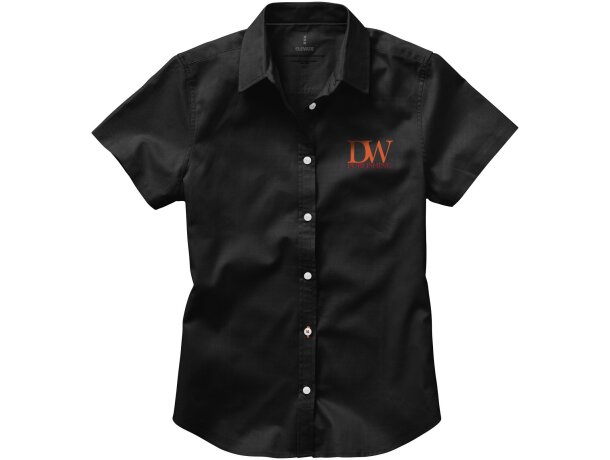 Camisa tipo Oxford de manga corta de mujer Manitoba Negro intenso detalle 11