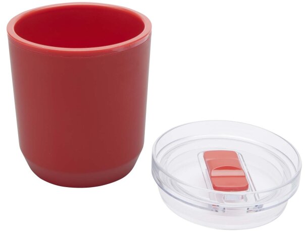 Vaso de doble pared Hudson 180ml plástico reciclado Rojo detalle 14