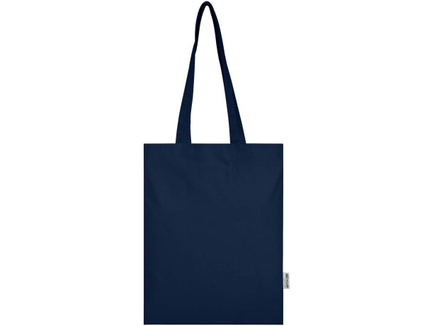 Bolsa tote 7L algodón reciclado certificado GRS Peru Blend Azul marino detalle 16