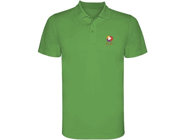 Polo deportivo manga corta infantil Monzha Roly transpirable Verde helecho detalle 25