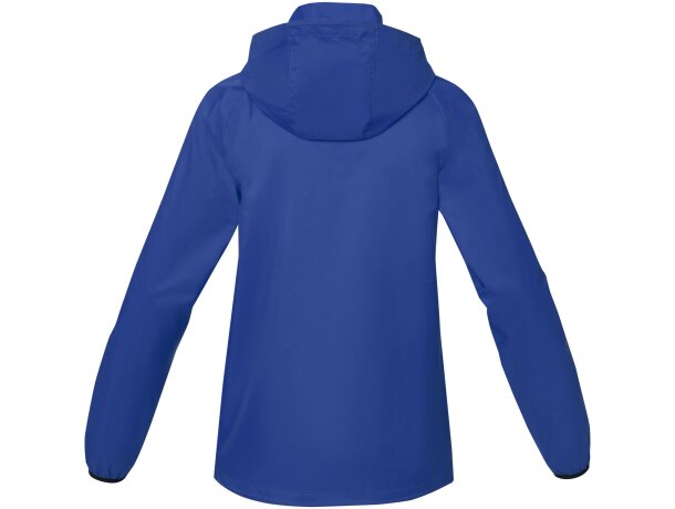 Chaqueta ligera impermeable mujer Dinlas con capucha enrollable Azul detalle 12