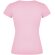 Camiseta cuello pico mujer Roly Victoria algodón 155 g/m² Rosa claro detalle 22